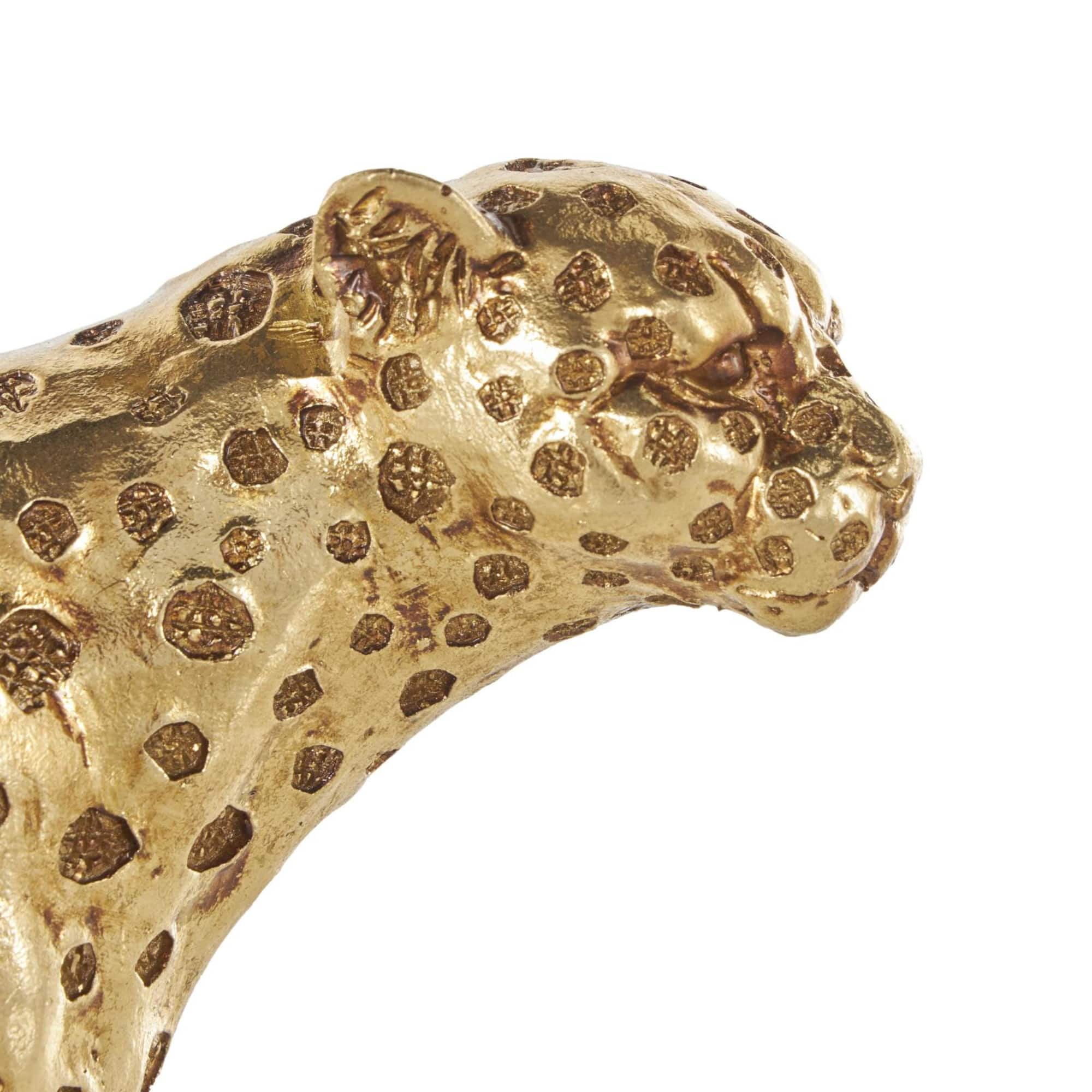 17" Long Gold Walking Cheetah Sculpture